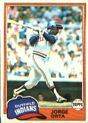 1981 Topps Baseball Cards      222     Jorge Orta